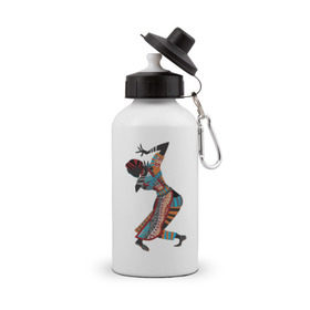 Бутылка спортивная с принтом Танец Африканки в Тюмени, металл | емкость — 500 мл, в комплекте две пластиковые крышки и карабин для крепления | 