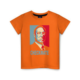Детская футболка хлопок с принтом Шах и мат в Тюмени, 100% хлопок | круглый вырез горловины, полуприлегающий силуэт, длина до линии бедер | obey | swag | карточный домик | сериал | спейси
