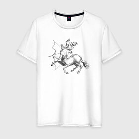 Мужская футболка хлопок с принтом Стрелец в Тюмени, 100% хлопок | прямой крой, круглый вырез горловины, длина до линии бедер, слегка спущенное плечо. | знак зодиака | кентавр | стрелец