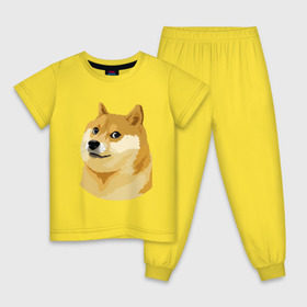 Детская пижама хлопок с принтом Doge в Тюмени, 100% хлопок |  брюки и футболка прямого кроя, без карманов, на брюках мягкая резинка на поясе и по низу штанин
 | Тематика изображения на принте: such wow | вау | доги