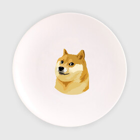 Тарелка с принтом Doge в Тюмени, фарфор | диаметр - 210 мм
диаметр для нанесения принта - 120 мм | Тематика изображения на принте: such wow | вау | доги