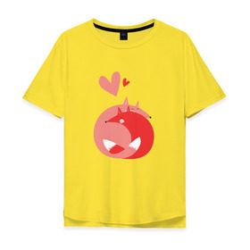 Мужская футболка хлопок Oversize с принтом Лисички обнимаются в Тюмени, 100% хлопок | свободный крой, круглый ворот, “спинка” длиннее передней части | лиса