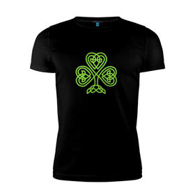 Мужская футболка премиум с принтом Celtic сlover в Тюмени, 92% хлопок, 8% лайкра | приталенный силуэт, круглый вырез ворота, длина до линии бедра, короткий рукав | кельтский | клевер