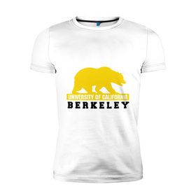 Мужская футболка премиум с принтом Беркли в Тюмени, 92% хлопок, 8% лайкра | приталенный силуэт, круглый вырез ворота, длина до линии бедра, короткий рукав | bear | berkeley | беркли | институт | калифорния | медведь | студентам | университет