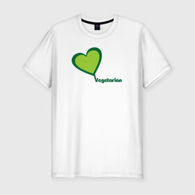 Мужская футболка премиум с принтом Vegetarian (Вегетерианство) в Тюмени, 92% хлопок, 8% лайкра | приталенный силуэт, круглый вырез ворота, длина до линии бедра, короткий рукав | Тематика изображения на принте: 