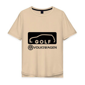 Мужская футболка хлопок Oversize с принтом Фольцваген гольф в Тюмени, 100% хлопок | свободный крой, круглый ворот, “спинка” длиннее передней части | Тематика изображения на принте: golf | logo | volkswagen | гольф | логотип | фольцваген