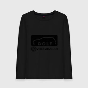 Женский лонгслив хлопок с принтом Фольцваген гольф в Тюмени, 100% хлопок |  | golf | logo | volkswagen | гольф | логотип | фольцваген