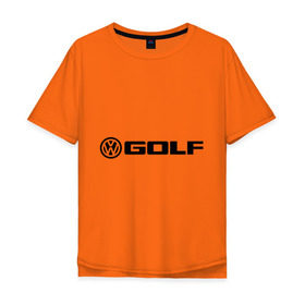 Мужская футболка хлопок Oversize с принтом Volkswagen Golf в Тюмени, 100% хлопок | свободный крой, круглый ворот, “спинка” длиннее передней части | Тематика изображения на принте: golf | logo | volkswagen | гольф | логотип | фольцваген