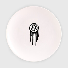 Тарелка с принтом Volkswagen в Тюмени, фарфор | диаметр - 210 мм
диаметр для нанесения принта - 120 мм | Тематика изображения на принте: logo | volkswagen | логотип | фольцваген