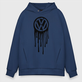 Мужское худи Oversize хлопок с принтом Volkswagen в Тюмени, френч-терри — 70% хлопок, 30% полиэстер. Мягкий теплый начес внутри —100% хлопок | боковые карманы, эластичные манжеты и нижняя кромка, капюшон на магнитной кнопке | logo | volkswagen | логотип | фольцваген