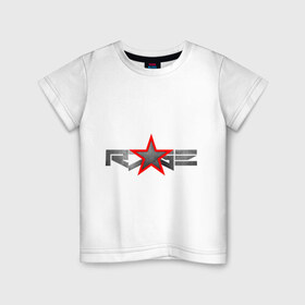 Детская футболка хлопок с принтом R7GE в Тюмени, 100% хлопок | круглый вырез горловины, полуприлегающий силуэт, длина до линии бедер | Тематика изображения на принте: @ | r7ge | youtube | звезда | метал