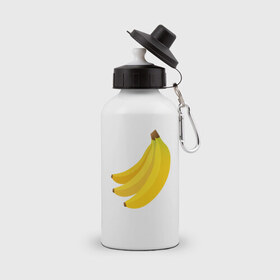 Бутылка спортивная с принтом Бананас в Тюмени, металл | емкость — 500 мл, в комплекте две пластиковые крышки и карабин для крепления | банан