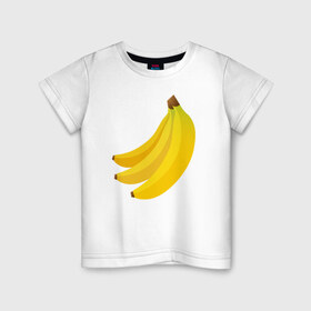 Детская футболка хлопок с принтом Бананас в Тюмени, 100% хлопок | круглый вырез горловины, полуприлегающий силуэт, длина до линии бедер | банан