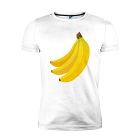 Мужская футболка премиум с принтом Бананас в Тюмени, 92% хлопок, 8% лайкра | приталенный силуэт, круглый вырез ворота, длина до линии бедра, короткий рукав | Тематика изображения на принте: банан