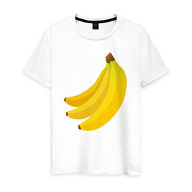 Мужская футболка хлопок с принтом Бананас в Тюмени, 100% хлопок | прямой крой, круглый вырез горловины, длина до линии бедер, слегка спущенное плечо. | Тематика изображения на принте: банан