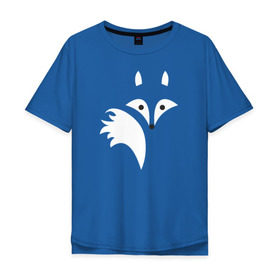 Мужская футболка хлопок Oversize с принтом Силуэт лисички в Тюмени, 100% хлопок | свободный крой, круглый ворот, “спинка” длиннее передней части | fox | лиса | лисёнок | лисичка