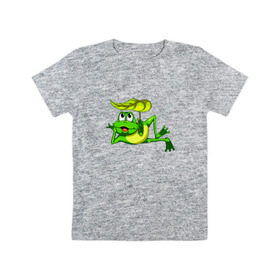 Детская футболка хлопок с принтом Лягушка в Тюмени, 100% хлопок | круглый вырез горловины, полуприлегающий силуэт, длина до линии бедер | детская | детские | лягушка