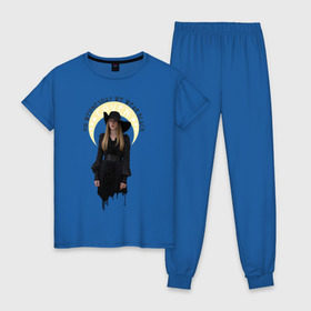 Женская пижама хлопок с принтом Шабаш в Тюмени, 100% хлопок | брюки и футболка прямого кроя, без карманов, на брюках мягкая резинка на поясе и по низу штанин | american horror story | сериал | шабаш