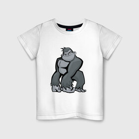 Детская футболка хлопок с принтом I am so cool! в Тюмени, 100% хлопок | круглый вырез горловины, полуприлегающий силуэт, длина до линии бедер | горилла | прикол