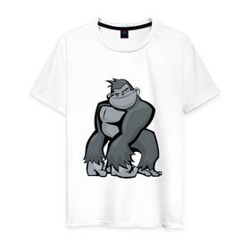 Мужская футболка хлопок с принтом I am so cool! в Тюмени, 100% хлопок | прямой крой, круглый вырез горловины, длина до линии бедер, слегка спущенное плечо. | горилла | прикол
