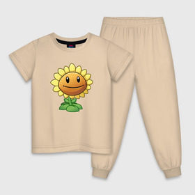 Детская пижама хлопок с принтом Plants Vs Zombies в Тюмени, 100% хлопок |  брюки и футболка прямого кроя, без карманов, на брюках мягкая резинка на поясе и по низу штанин
 | Тематика изображения на принте: растения против зомби