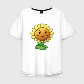 Мужская футболка хлопок Oversize с принтом Plants Vs Zombies в Тюмени, 100% хлопок | свободный крой, круглый ворот, “спинка” длиннее передней части | Тематика изображения на принте: растения против зомби