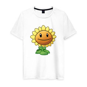 Мужская футболка хлопок с принтом Plants Vs Zombies в Тюмени, 100% хлопок | прямой крой, круглый вырез горловины, длина до линии бедер, слегка спущенное плечо. | растения против зомби
