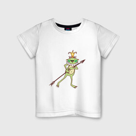Детская футболка хлопок с принтом Царевна лягушка в Тюмени, 100% хлопок | круглый вырез горловины, полуприлегающий силуэт, длина до линии бедер | 