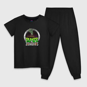 Детская пижама хлопок с принтом Plants vs Zombies в Тюмени, 100% хлопок |  брюки и футболка прямого кроя, без карманов, на брюках мягкая резинка на поясе и по низу штанин
 | растения против зомби