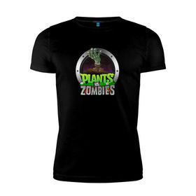Мужская футболка премиум с принтом Plants vs Zombies в Тюмени, 92% хлопок, 8% лайкра | приталенный силуэт, круглый вырез ворота, длина до линии бедра, короткий рукав | растения против зомби