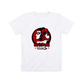 Детская футболка хлопок с принтом Gotham Girl в Тюмени, 100% хлопок | круглый вырез горловины, полуприлегающий силуэт, длина до линии бедер | Тематика изображения на принте: dc | квинн | харли