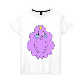 Женская футболка хлопок с принтом Плачущая Пупырка в Тюмени, 100% хлопок | прямой крой, круглый вырез горловины, длина до линии бедер, слегка спущенное плечо | пупырка