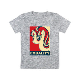Детская футболка хлопок с принтом Starlight Glimmer: Equality в Тюмени, 100% хлопок | круглый вырез горловины, полуприлегающий силуэт, длина до линии бедер | 5 season | 5 сезон | mlp | stirlight | равноправие | старлайт