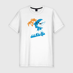 Мужская футболка премиум с принтом Делаю что хочу в Тюмени, 92% хлопок, 8% лайкра | приталенный силуэт, круглый вырез ворота, длина до линии бедра, короткий рукав | акула | море