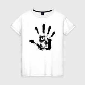 Женская футболка хлопок с принтом Metallica (Pushead) в Тюмени, 100% хлопок | прямой крой, круглый вырез горловины, длина до линии бедер, слегка спущенное плечо | металлика