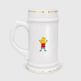 Кружка пивная с принтом Барт в Тюмени,  керамика (Материал выдерживает высокую температуру, стоит избегать резкого перепада температур) |  объем 630 мл | Тематика изображения на принте: bart | simpson