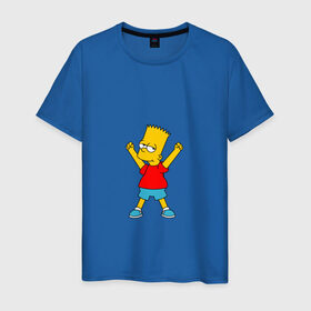 Мужская футболка хлопок с принтом Барт в Тюмени, 100% хлопок | прямой крой, круглый вырез горловины, длина до линии бедер, слегка спущенное плечо. | bart | simpson