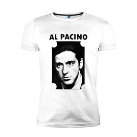 Мужская футболка премиум с принтом Аль Пачино в Тюмени, 92% хлопок, 8% лайкра | приталенный силуэт, круглый вырез ворота, длина до линии бедра, короткий рукав | : кино | al pacino | аль пачино