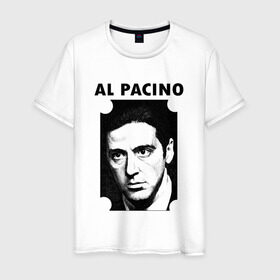 Мужская футболка хлопок с принтом Аль Пачино в Тюмени, 100% хлопок | прямой крой, круглый вырез горловины, длина до линии бедер, слегка спущенное плечо. | : кино | al pacino | аль пачино