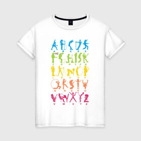 Женская футболка хлопок с принтом Рок алфавит в Тюмени, 100% хлопок | прямой крой, круглый вырез горловины, длина до линии бедер, слегка спущенное плечо | kiss | madonna | nirvana | ozzy | rock | алфавит | группы | музыка | рок