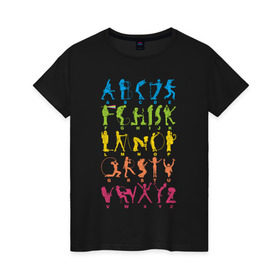 Женская футболка хлопок с принтом Рок алфавит (без расшифровки) в Тюмени, 100% хлопок | прямой крой, круглый вырез горловины, длина до линии бедер, слегка спущенное плечо | kiss | nirvana | ozzy | rock | алфавит | группы | рок