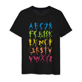Мужская футболка хлопок с принтом Рок алфавит (без расшифровки) в Тюмени, 100% хлопок | прямой крой, круглый вырез горловины, длина до линии бедер, слегка спущенное плечо. | Тематика изображения на принте: kiss | nirvana | ozzy | rock | алфавит | группы | рок