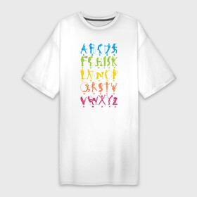 Платье-футболка хлопок с принтом Рок алфавит (без расшифровки) в Тюмени,  |  | kiss | nirvana | ozzy | rock | алфавит | группы | рок