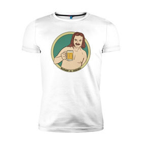 Мужская футболка премиум с принтом Выпьем за любовь! в Тюмени, 92% хлопок, 8% лайкра | приталенный силуэт, круглый вырез ворота, длина до линии бедра, короткий рукав | николаев выпьем за любовь