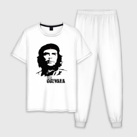 Мужская пижама хлопок с принтом Эрнесто Че гевара в Тюмени, 100% хлопок | брюки и футболка прямого кроя, без карманов, на брюках мягкая резинка на поясе и по низу штанин
 | Тематика изображения на принте: che guevara | революционер