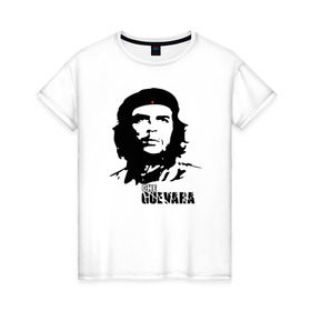 Женская футболка хлопок с принтом Эрнесто Че гевара в Тюмени, 100% хлопок | прямой крой, круглый вырез горловины, длина до линии бедер, слегка спущенное плечо | che guevara | революционер