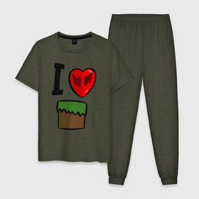Мужская пижама хлопок с принтом Футболка Диллерона в Тюмени, 100% хлопок | брюки и футболка прямого кроя, без карманов, на брюках мягкая резинка на поясе и по низу штанин
 | игры | мinecraft | майнкрафт