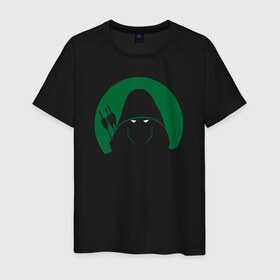 Мужская футболка хлопок с принтом Стрела в Тюмени, 100% хлопок | прямой крой, круглый вырез горловины, длина до линии бедер, слегка спущенное плечо. | arrow super hero dc стрела зеленая