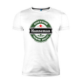 Мужская футболка премиум с принтом Hanneman в Тюмени, 92% хлопок, 8% лайкра | приталенный силуэт, круглый вырез ворота, длина до линии бедра, короткий рукав | Тематика изображения на принте: hannemanhanneman | slayer