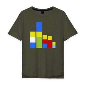 Мужская футболка хлопок Oversize с принтом Симпсоны кубики в Тюмени, 100% хлопок | свободный крой, круглый ворот, “спинка” длиннее передней части | the simpsons | барт | гомер | кубики | мардж | симпсоны